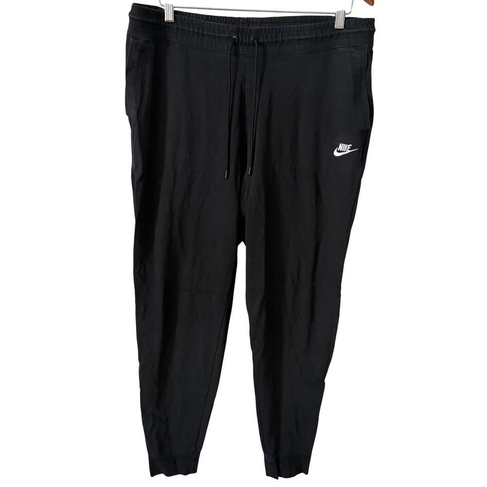 Nike Sportswear Mens XL Joggers Black Cotton Tapered Sweatpants Logo Streetwear